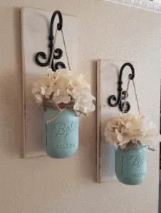 Hanging Mason Jar art