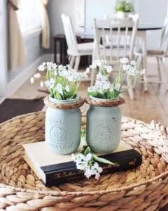 mason jar with chalk paint