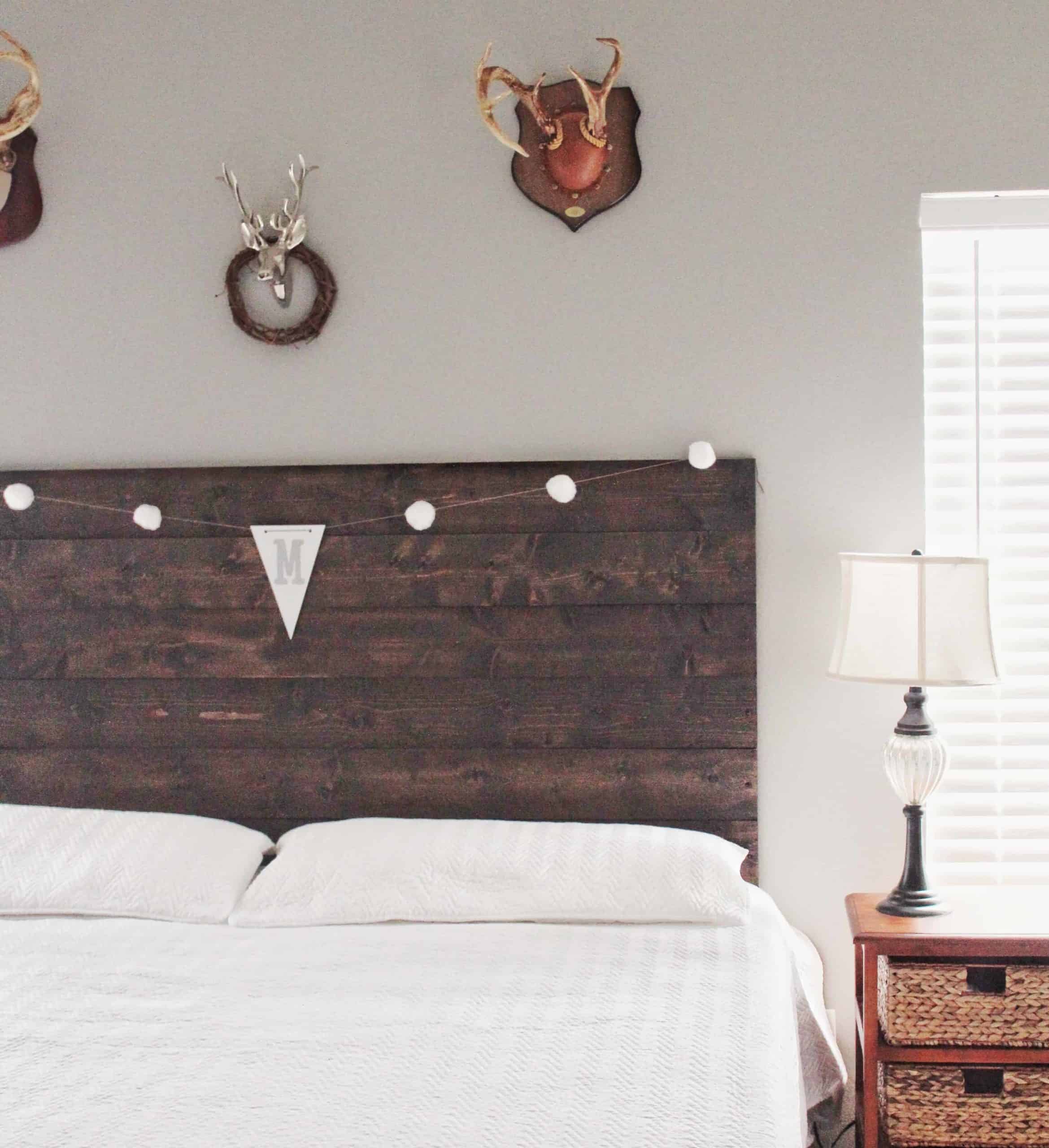 DIY Pine Board Headboard