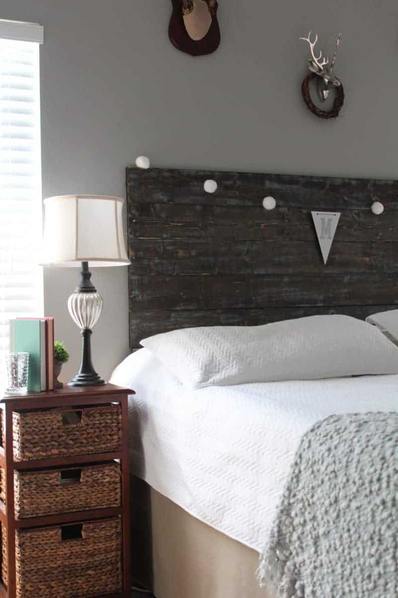 DIY Pine Board Headboard