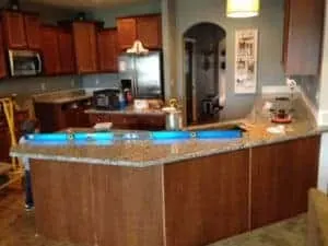 kitchen with new granite countertop installed