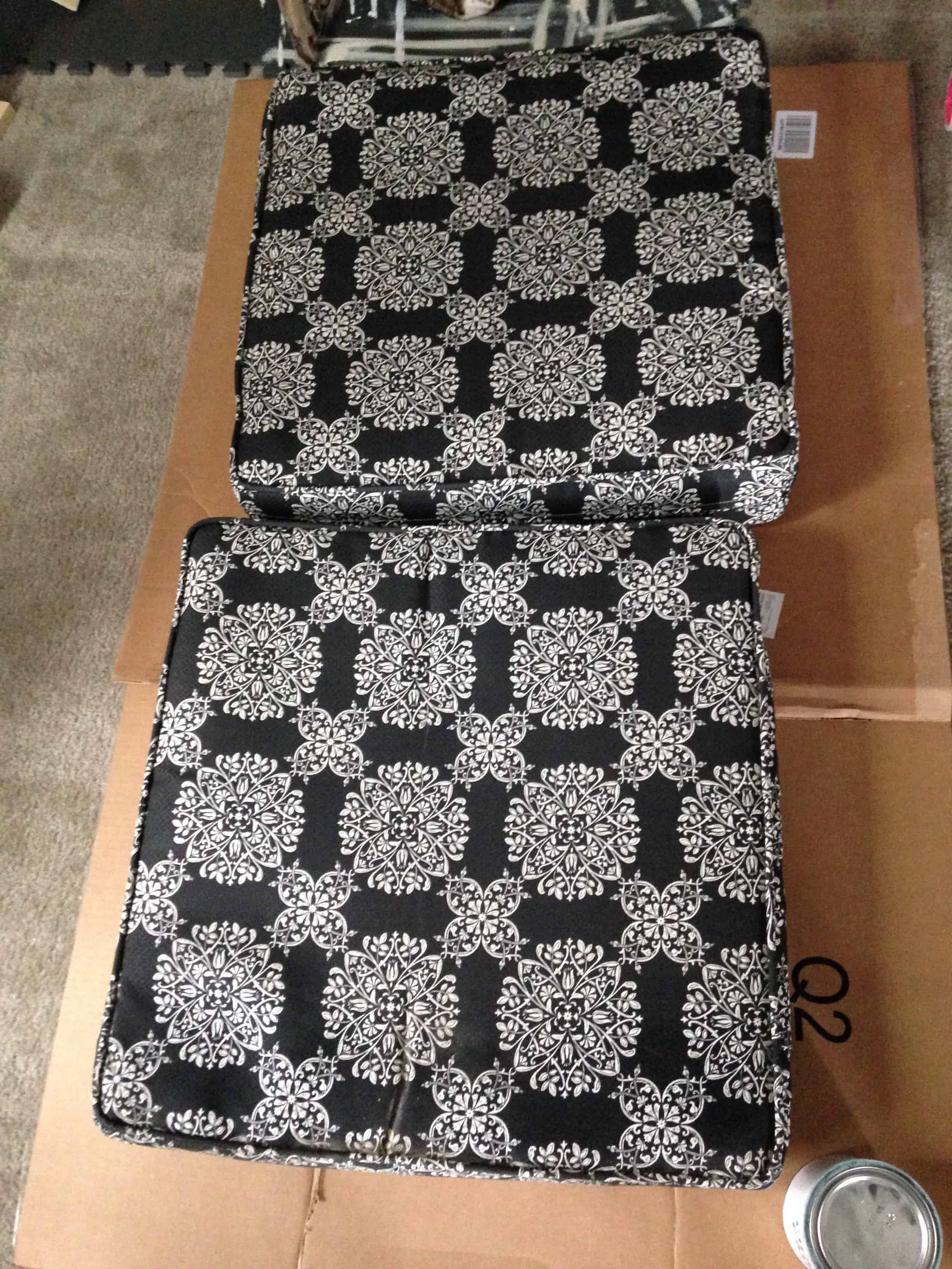 the cushions before the paint