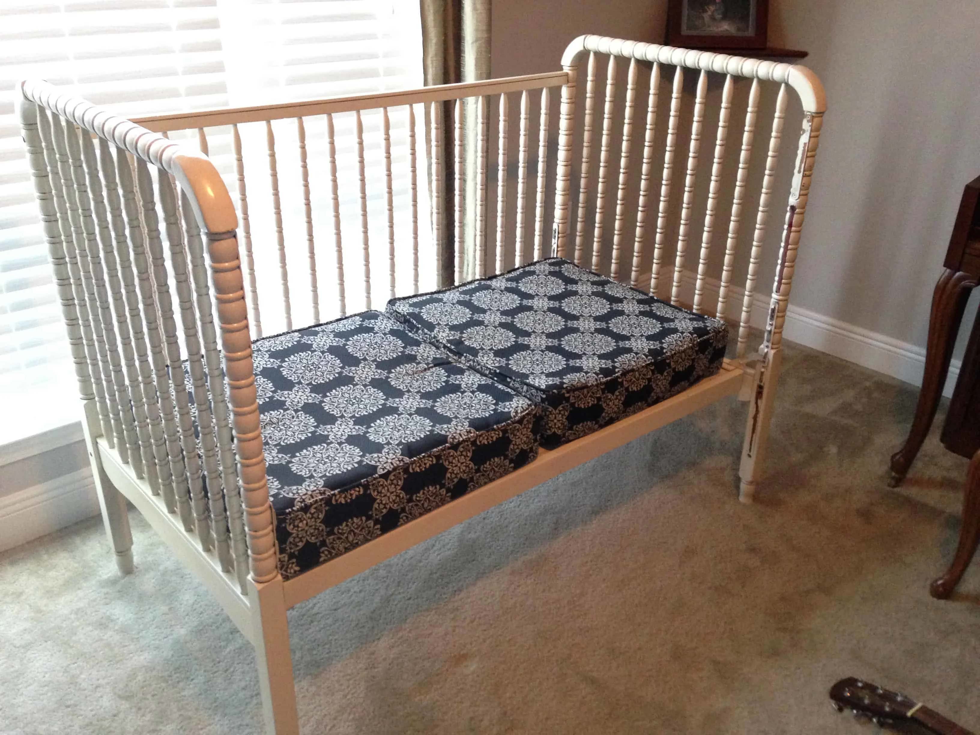 Crib to outlet bench