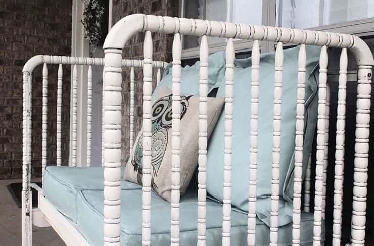 DIY Jenny Lind Crib to a bench 