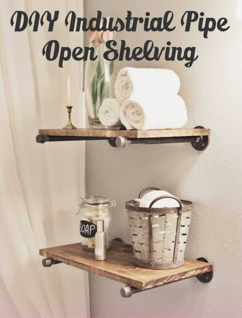 DIY industrial pipe shelves 