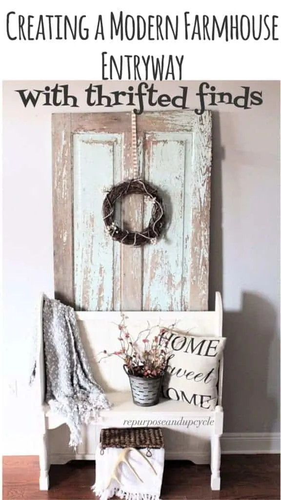 Creating a modern farmhouse entryway with thrifted finds