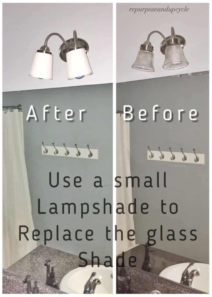 Replacing The Builder Grade Light Or Dome With A Lampshade - How To Remove A Bathroom Light Shade