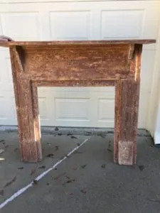 fireplace mantel stripped off paint 