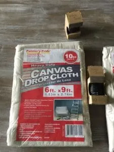 DIY drop cloth curtains supplies