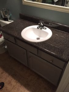 Bathroom Update for under $100 including DIY Faux Marble Countertops