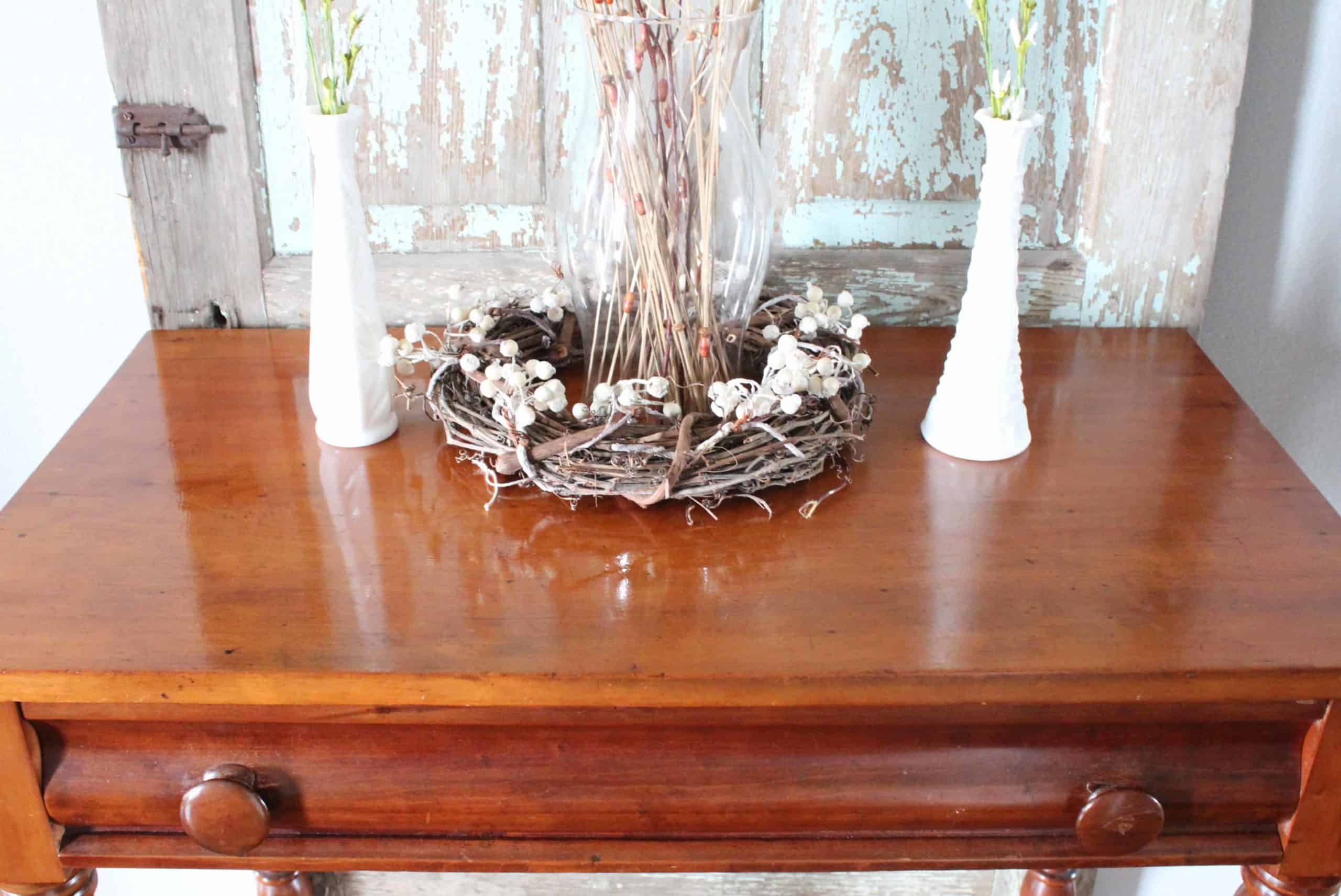 View of Refinishing Wood Furniture with TWO Household Products