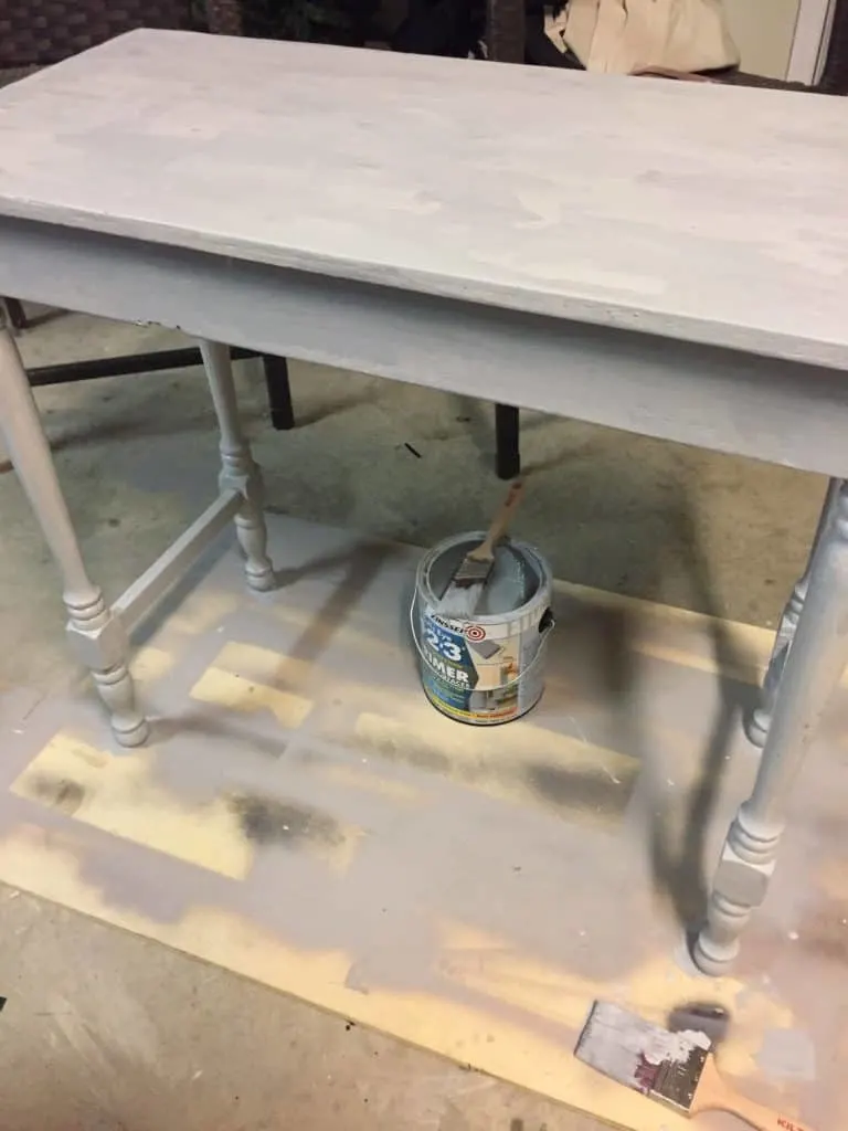 desk after applying primer