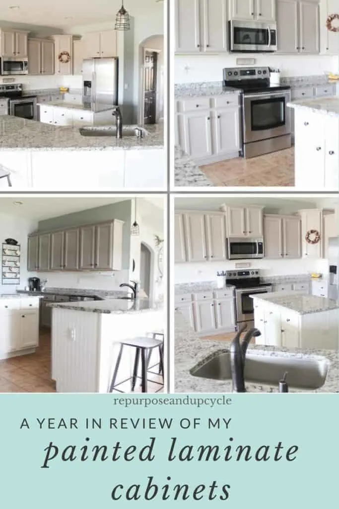 A Year in Review of How I Painted my Laminate Kitchen Cabinets