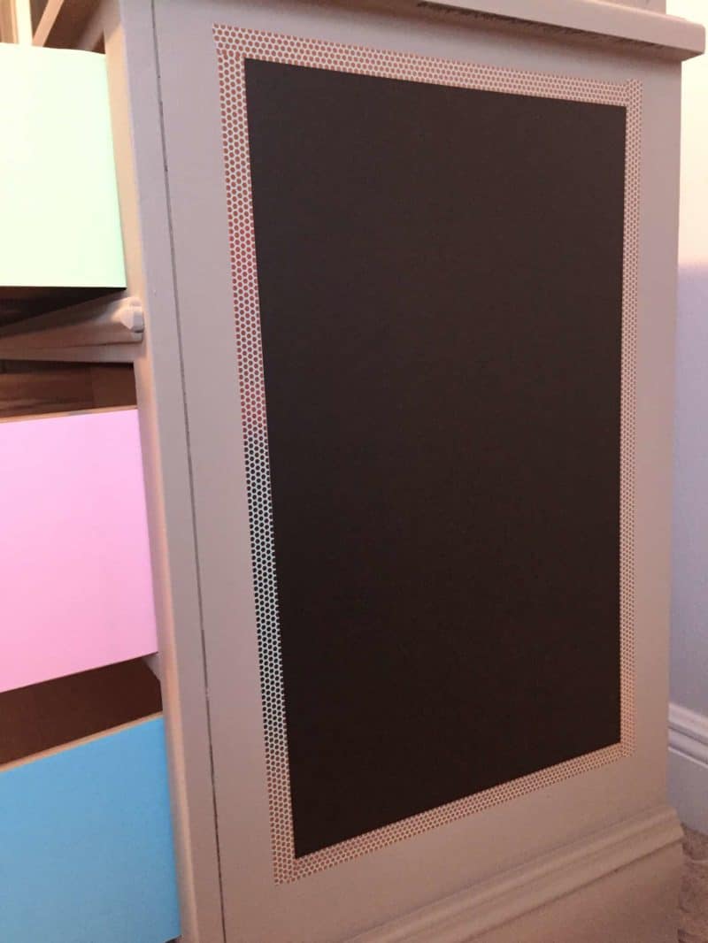 Colorful Furniture Makeover with Adhesive Vinyl Chalkboard Paper