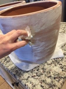 How to age a clay terra cotta pot with paint