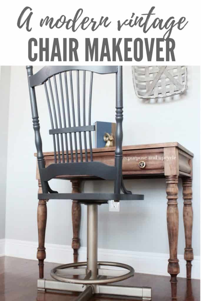 DIY Modern Vintage Style Chair Makeover with Gold Spray Paint