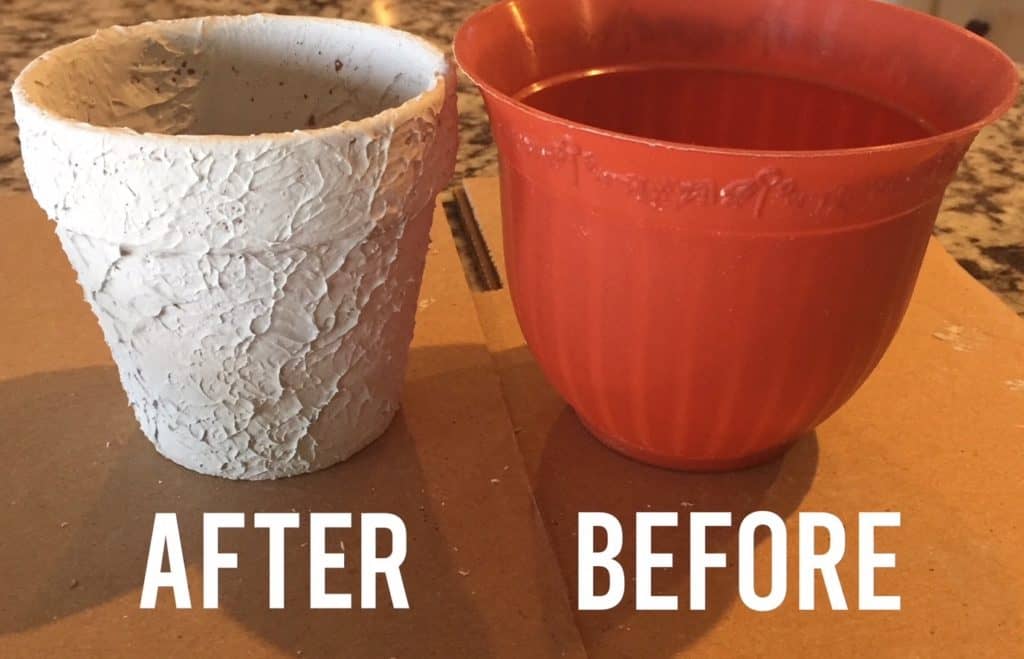 How to add texture to a pot with joint compound