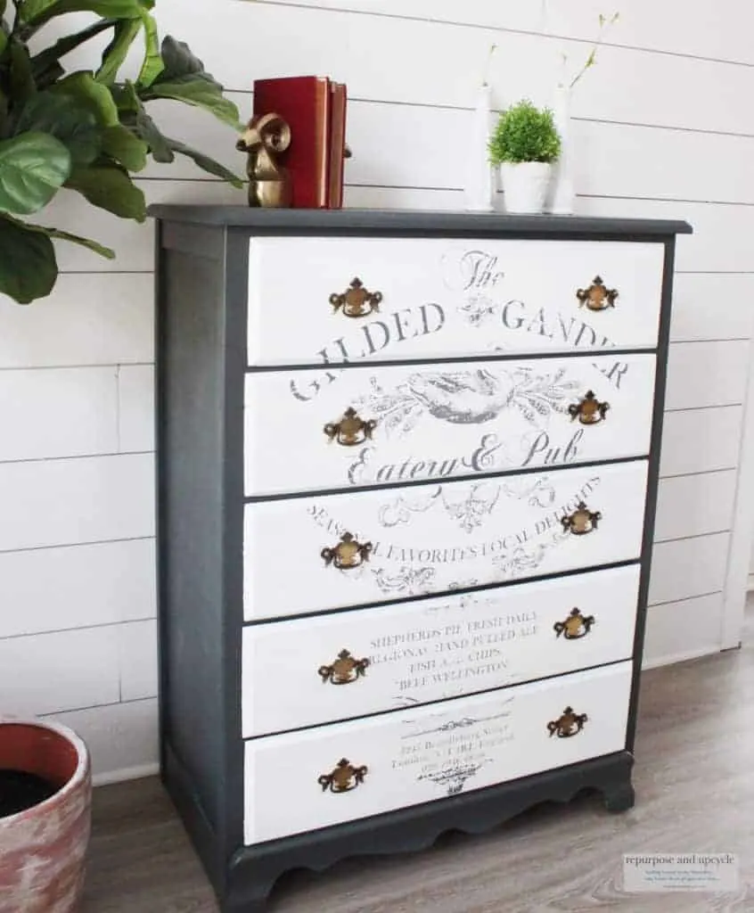 French Farmhouse Dresser Makeover with an Image Transfer