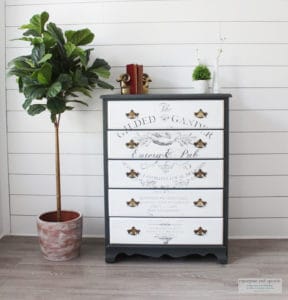 French Farmhouse Dresser Makeover with an Image Transfer