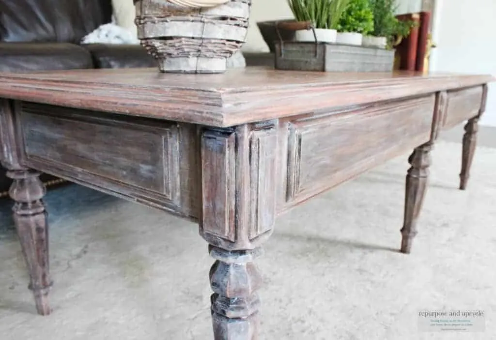 Limed Washed Coffee Table Makeover 