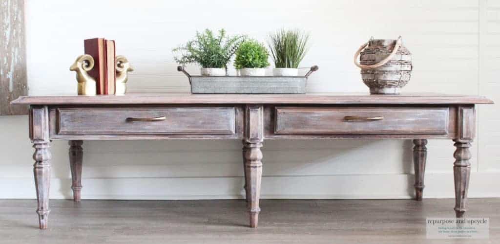 Lime Washed Coffee Table Makeover