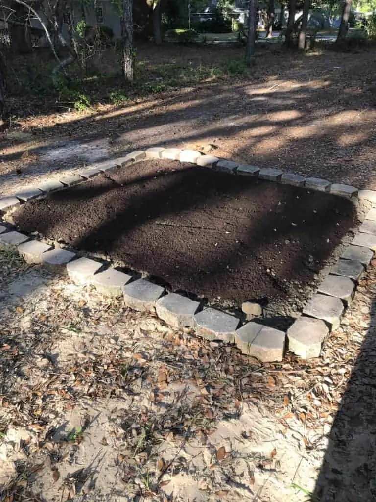 garden with top soil and pavers