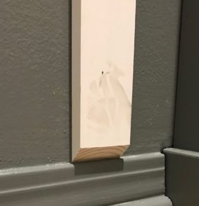 45 degree angle cut on the batten for the DIY board and batten