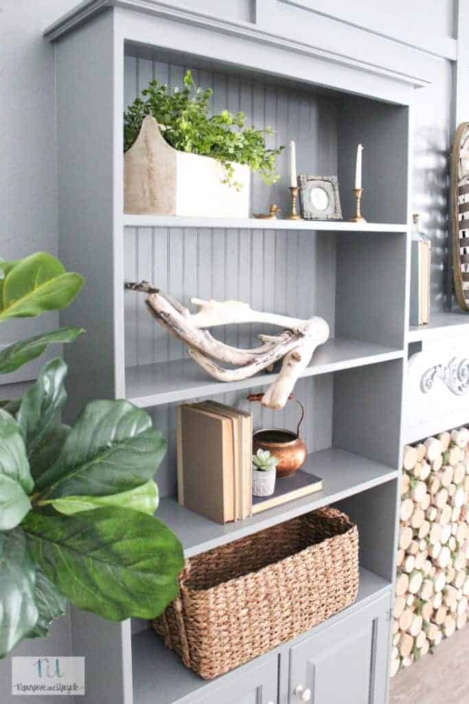 styled shelves
