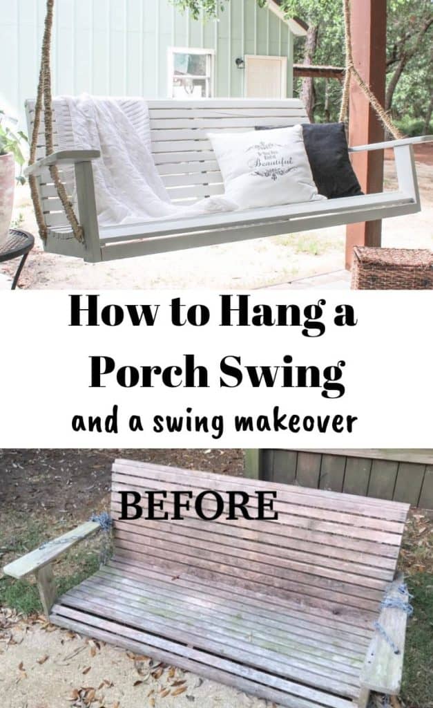 How to Hang a Porch Swing with a Swing Makeover