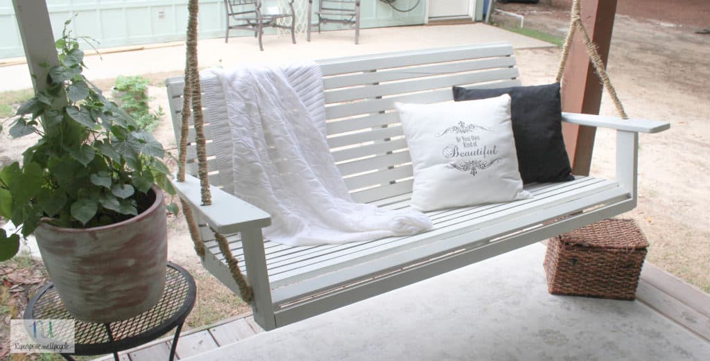 How to Hang a Porch Swing with a Swing Makeover