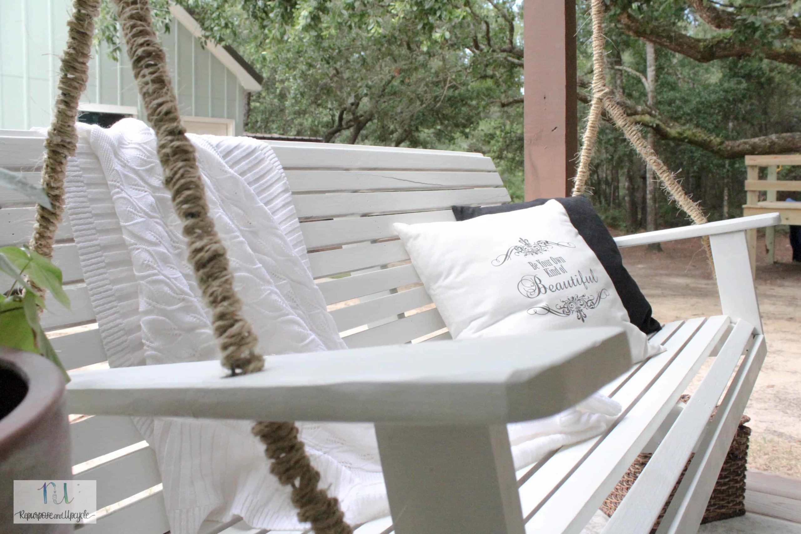 How to Hang a Porch Swing with a Swing Makeover