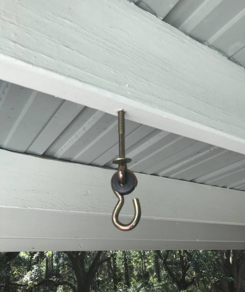 porch swing hardware installed
