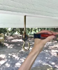 installing porch swing hardware 
