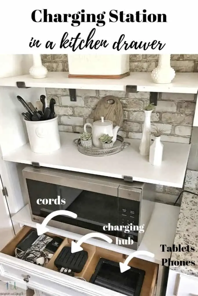 charging station in a kitchen drawer 