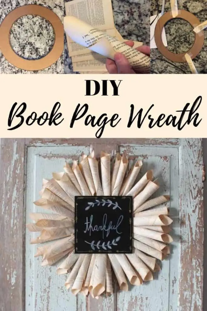 book page wreath