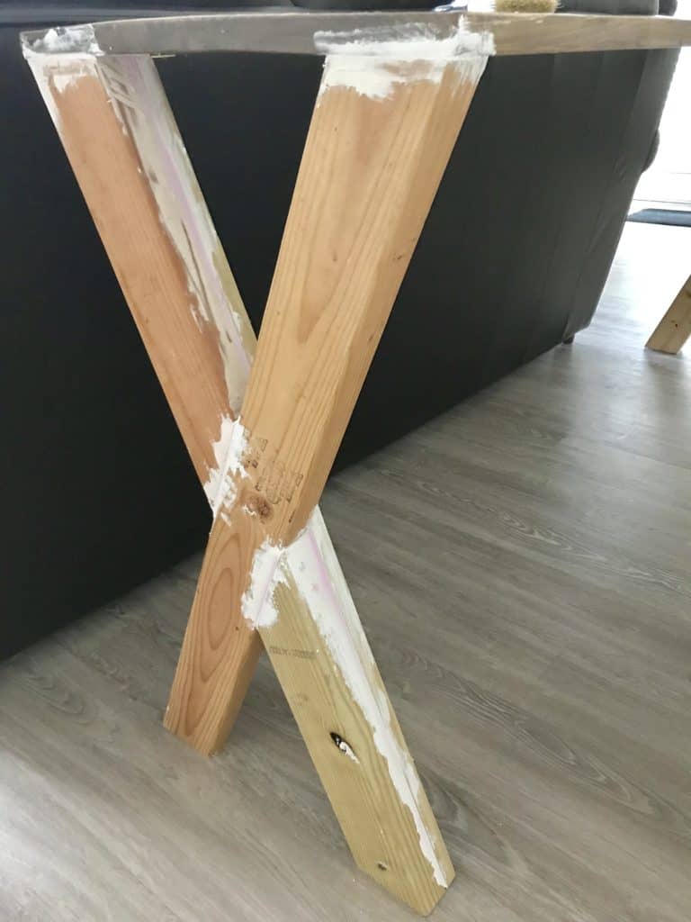 sofa table with putty 