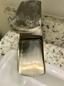 hard water stains on faucet