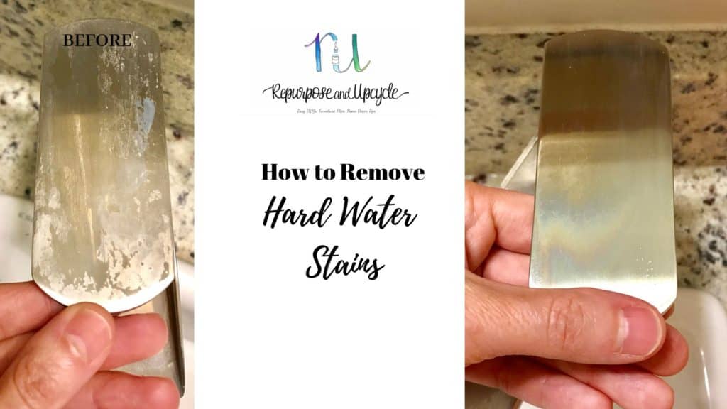 hard water stains before and after using vinegar and baking soda
