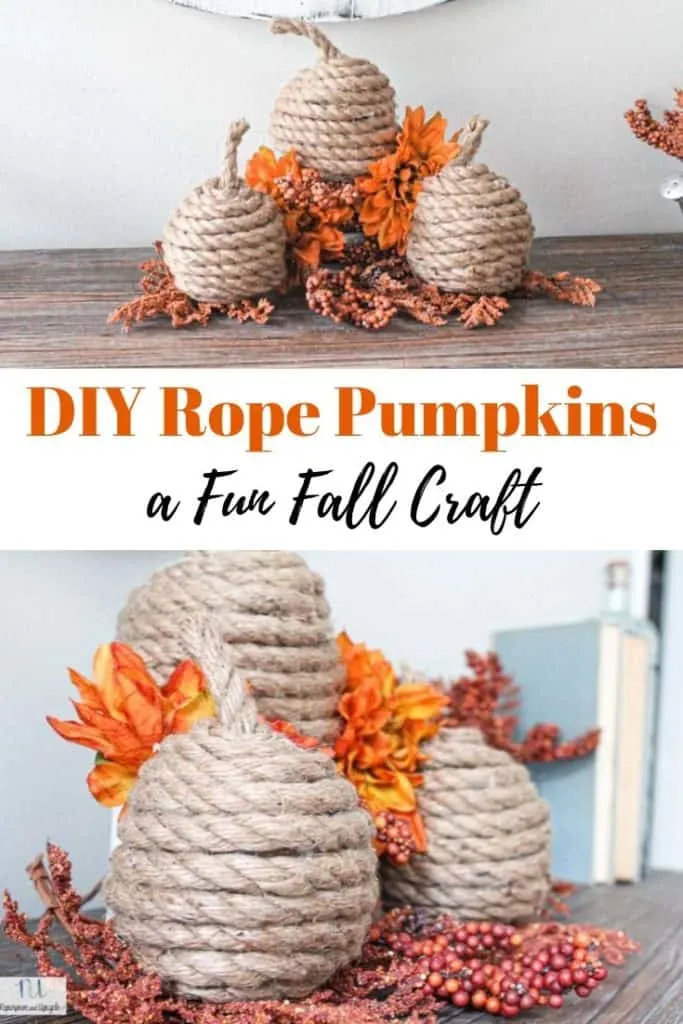 DIY rope pumpkins fall craft