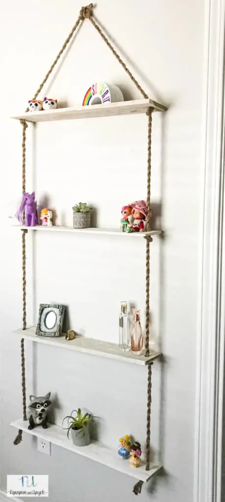 DIY rope shelves