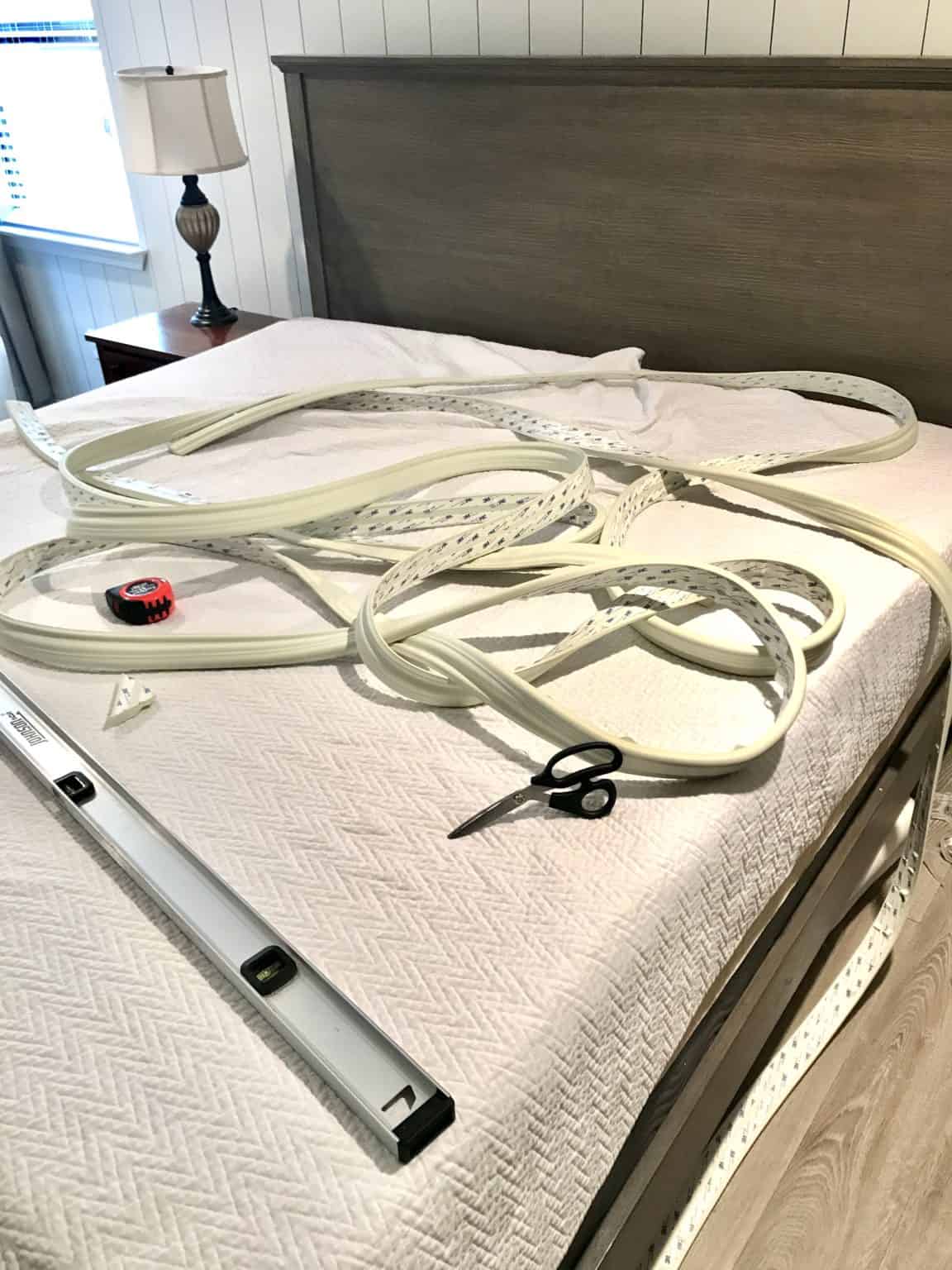 How to Apply Peel and Stick Picture Moulding with Scissors