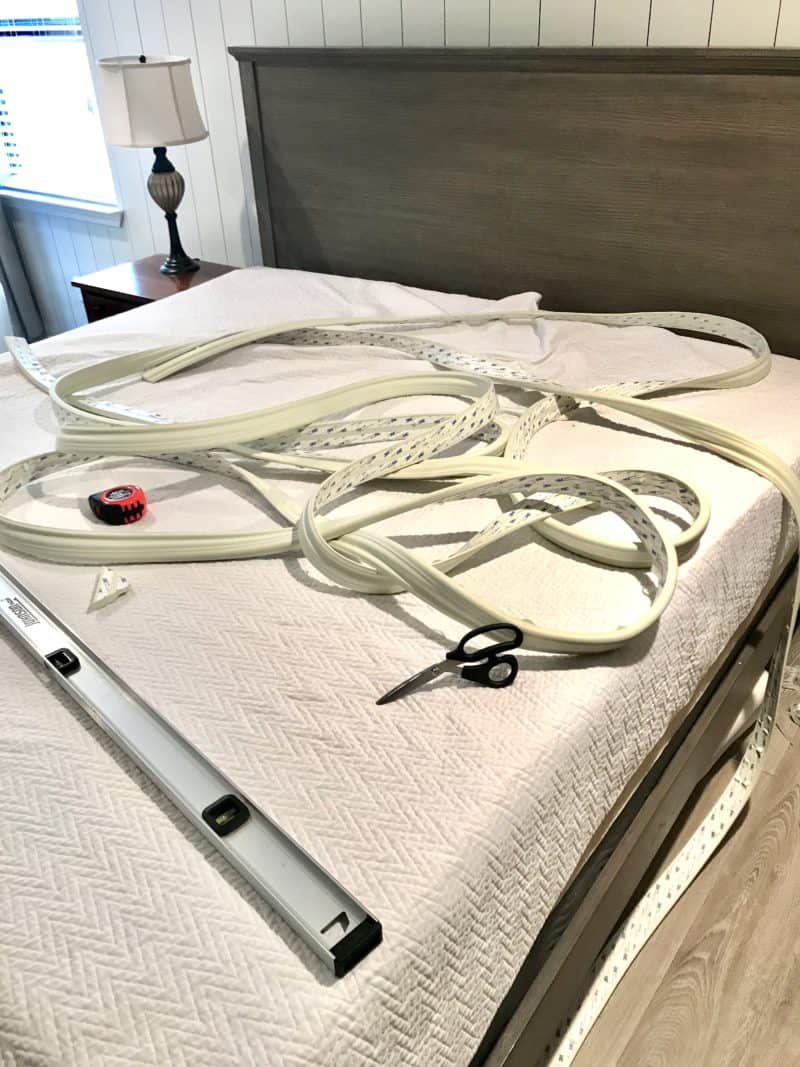 How to Apply Peel and Stick Picture Moulding with Scissors