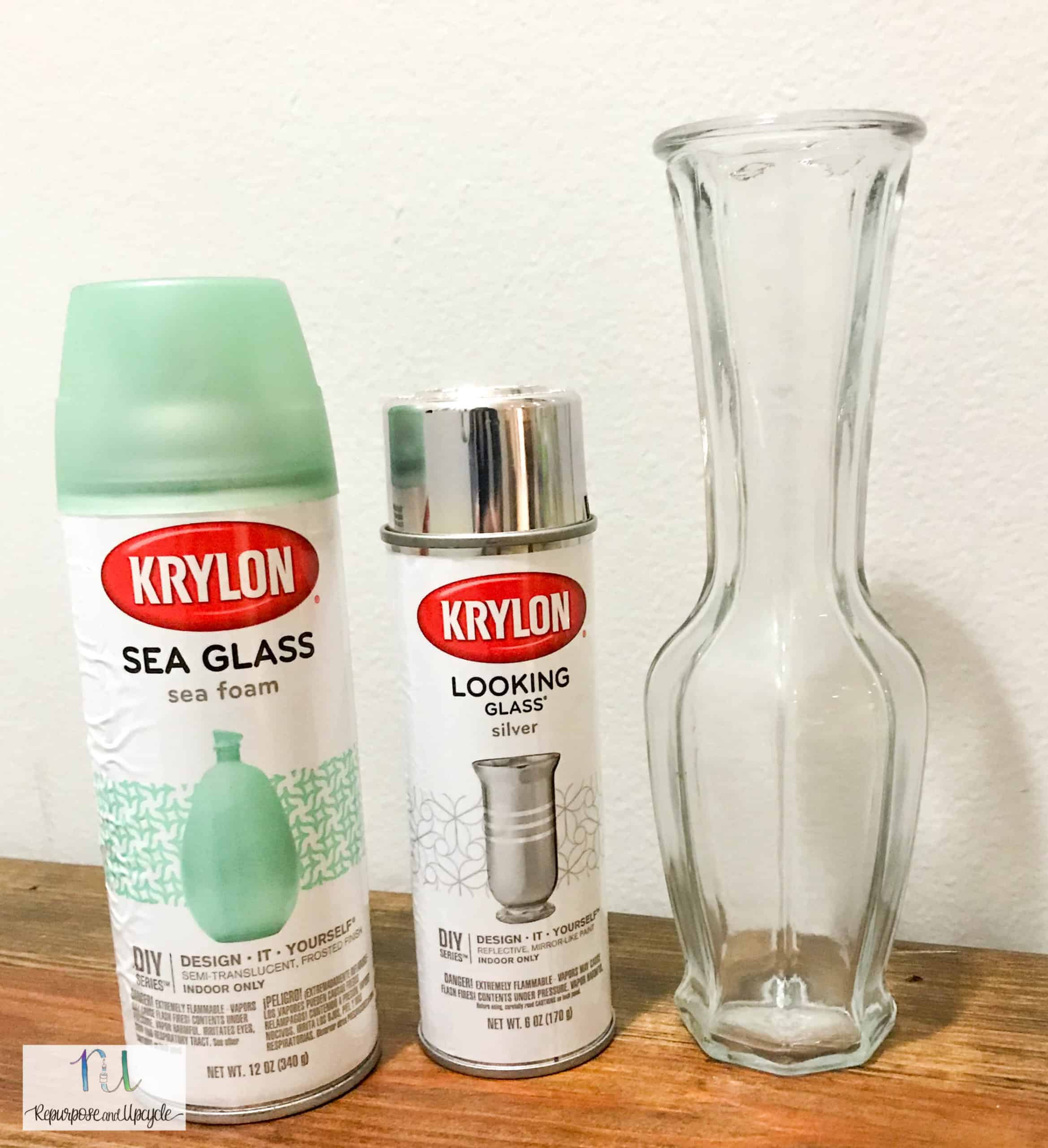 DIY Mercury Glass Vases with Krylon Looking Glass Spray Paint