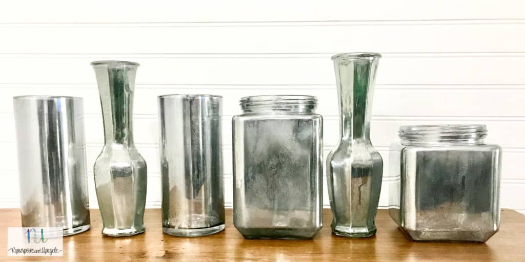 DIY Mercury Glass vases with Krylon Looking Glass Spray paint