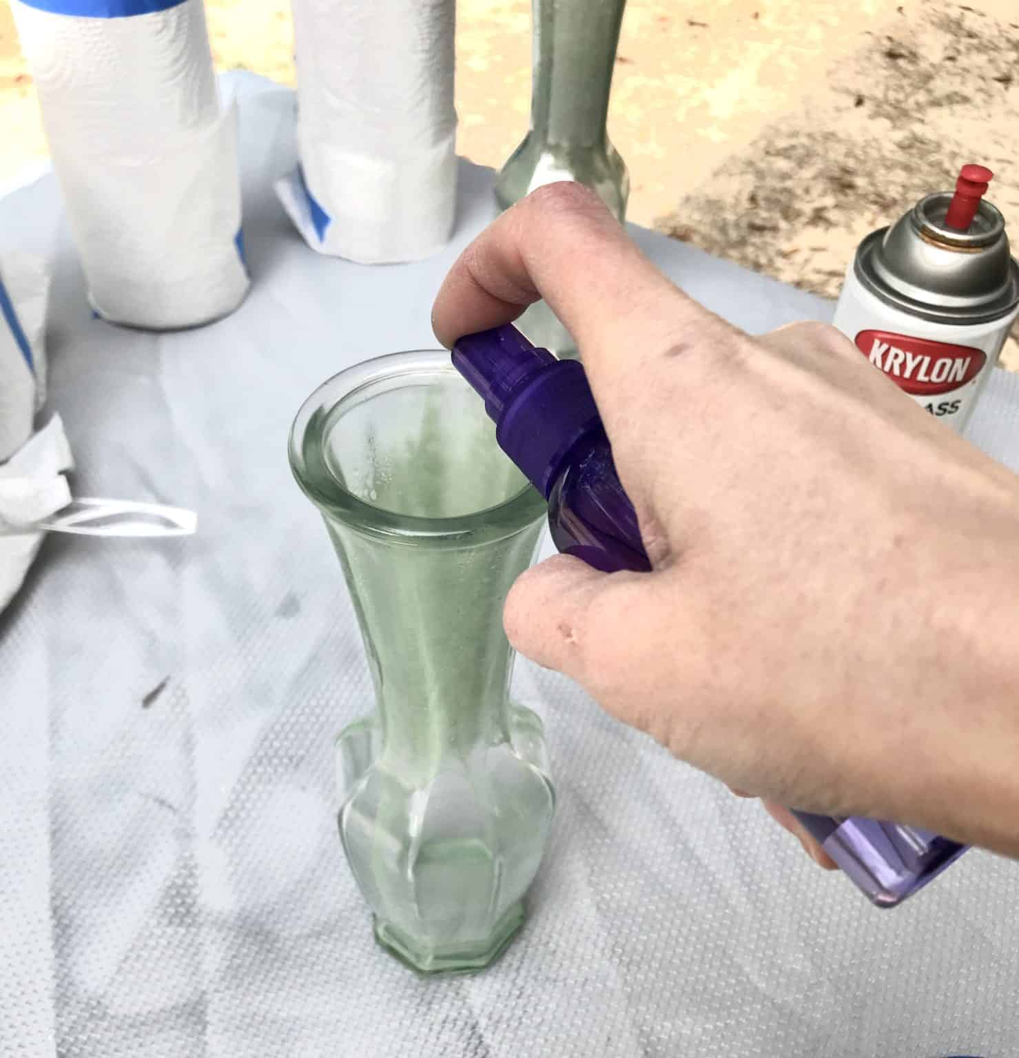 DIY Mercury Glass Vases with Krylon Looking Glass Spray Paint