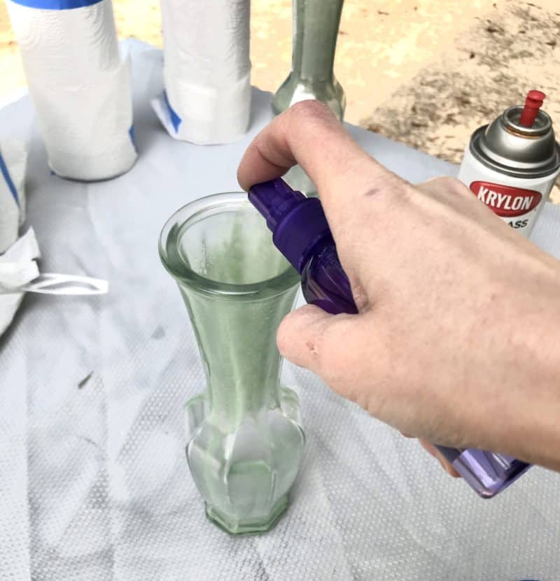 DIY Mercury Glass Vases with Krylon Looking Glass Spray Paint