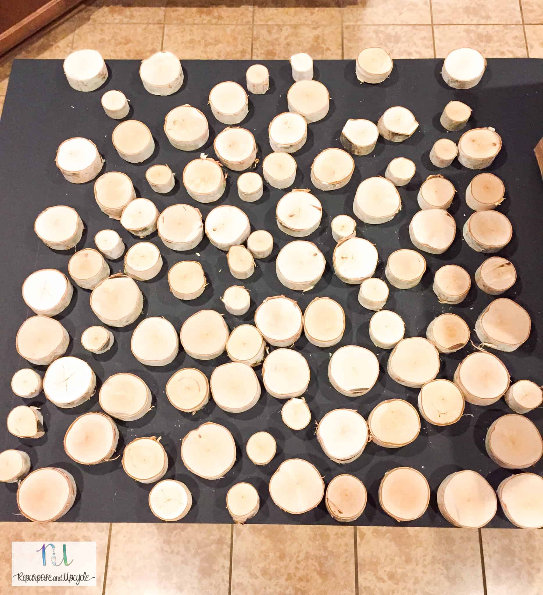 DIY Birch Wood Fireplace Cover for a Faux Wood Fireplace Insert