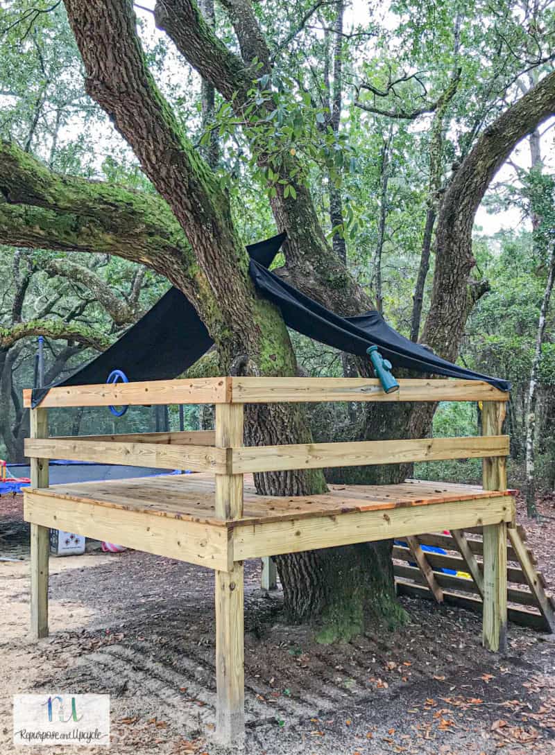 DIY Sheet Tent on our Platform Tree House
