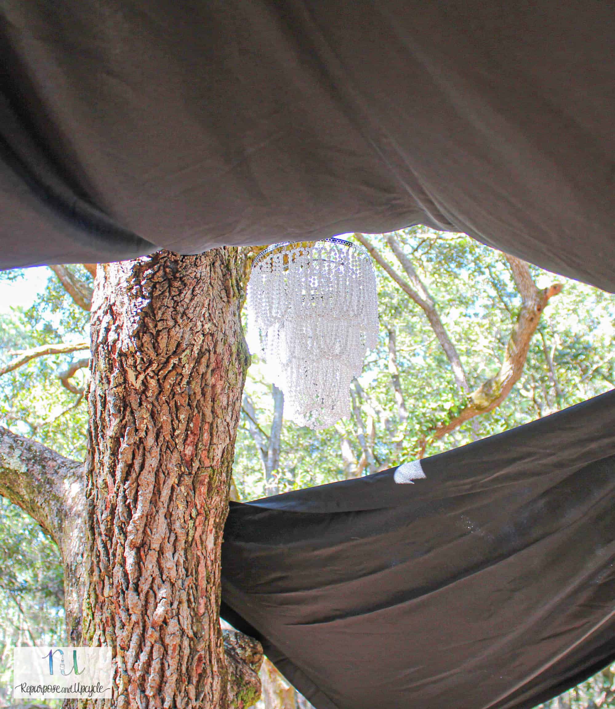 DIY Sheet Tent on our Platform Tree House