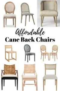 affordable cane back dining chairs